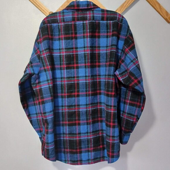 Pendleton Plaid Button Down Wool Trail Shirt Elbow Patches XL - Picture 6 of 6